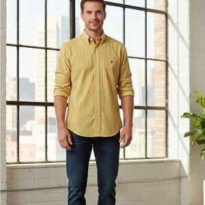 Polo Ralph Lauren Custom Fit Striped Shirt | Yellow & Blue Multi-Stripe